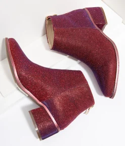 Iridescent Wine Sparkle Booties