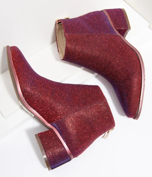 Iridescent Wine Sparkle Booties