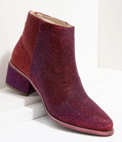Iridescent Wine Sparkle Booties