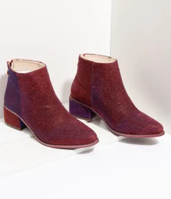 Iridescent Wine Sparkle Booties