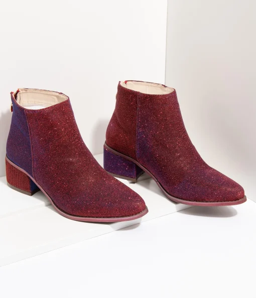 Iridescent Wine Sparkle Booties