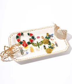 Ivory & Gold Garden Porcelain Catchall Tray