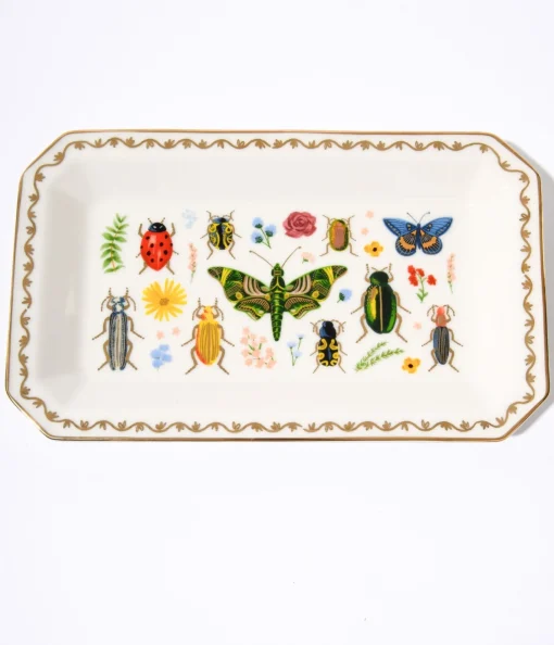 Ivory & Gold Garden Porcelain Catchall Tray