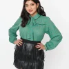Jade Blue Floral Paisley Blouse