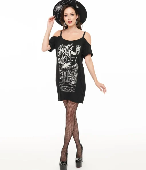 Killstar Black Distress Cat Attack Top