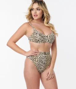Kingdom & State Leopard Print Swim Bottom