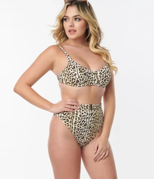 Kingdom & State Leopard Print Swim Bottom