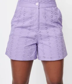 Lavender Eyelet Shorts