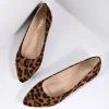 Leopard Print Suede Pointed Toe Flats