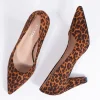 Leopard Print Suede Pointed Toe Heels