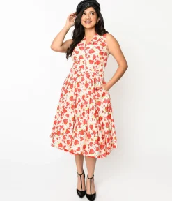 Light Pink Strawberry Love Swing Dress