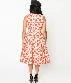 Light Pink Strawberry Love Swing Dress