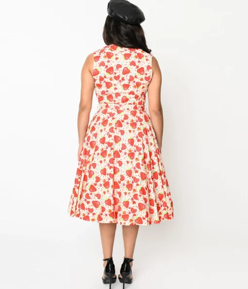Light Pink Strawberry Love Swing Dress