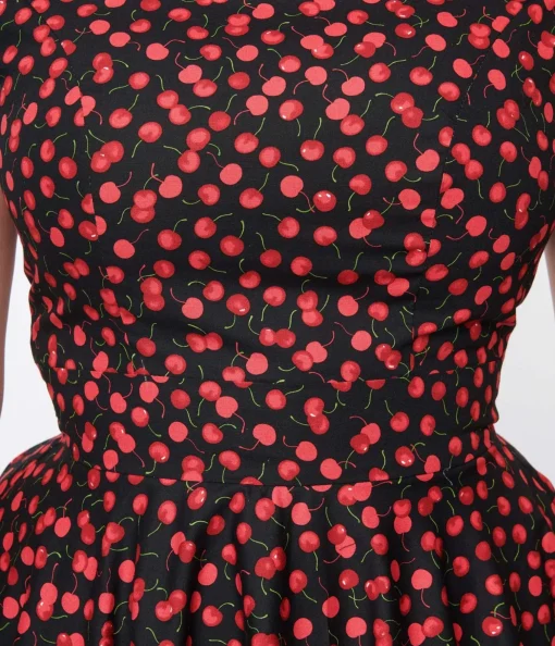 Magnolia Place Black & Cherry Anna Swing Dress
