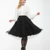 Magnolia Place Black & Faux Pearl Sally Swing Skirt