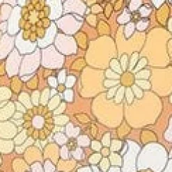 Magnolia Place Mustard Floral Print Long Sleeve Swimsuit