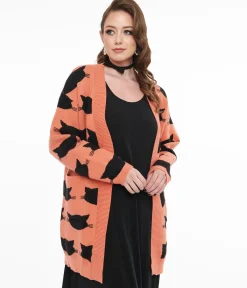 Magnolia Place Orange & Black Cat Cardigan