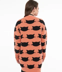 Magnolia Place Orange & Black Cat Cardigan
