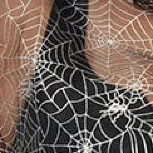 Magnolia Place Plus Size Black Spiderweb Capelet