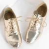 Metallic Gold Classic Lace Up Flats