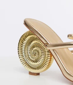 Metallic Gold Seashell Heels