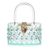 Milanblocks 1950s Spearmint Ice Crystal Acrylic Box Clutch Handbag