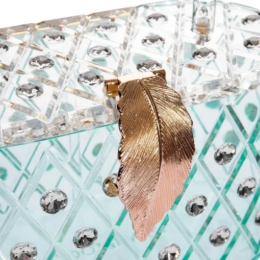 Milanblocks 1950s Spearmint Ice Crystal Acrylic Box Clutch Handbag