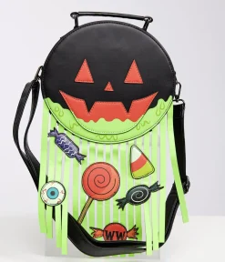 Mini Pumpkin Neon Green Barf Bag