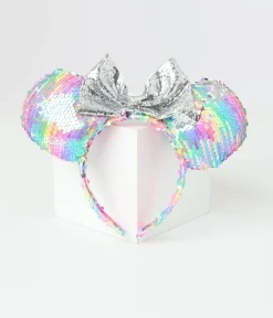 Minnie Mouse Pastel Rainbow Sequin Plush Headband