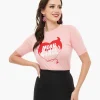 Mischief Made Pink Mean Ghoul Short Sleeve Sweater