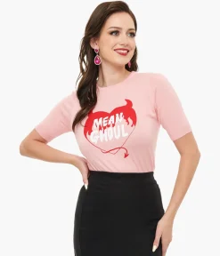 Mischief Made Pink Mean Ghoul Short Sleeve Sweater