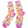 Multicolor Hearts Sheer Ruffle Crew Socks