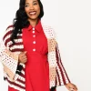Multicolor Stripe Open Cardigan