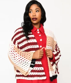 Multicolor Stripe Open Cardigan
