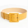 Mustard Leatherette Wide Belt