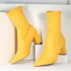 Mustard Suede Pointed Bootie