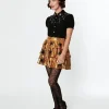 Orange Sequin & Spider Mini Skirt