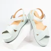 Pale Blue Denim Cross Strap Platform Keliko Sandals