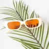 Peach & Orange Tint Oval Sunglasses