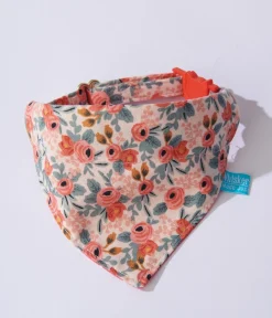 Peach Floral Over the Collar Cat Bandana