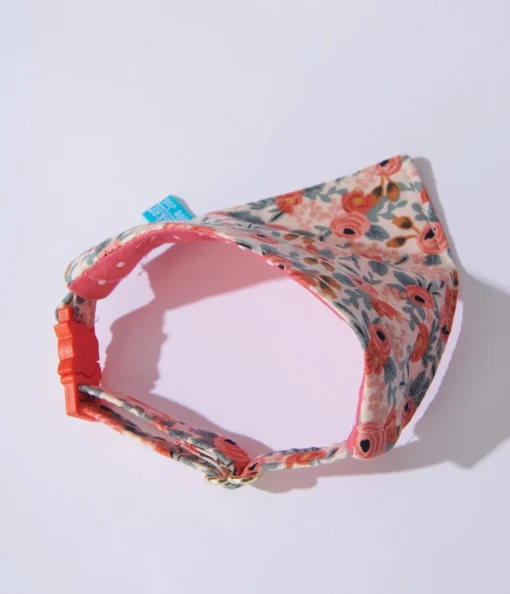 Peach Floral Over the Collar Cat Bandana