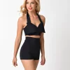 Pin Up Style Black Button High Waist Sailor Swim Bottoms