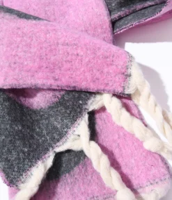 Pink & Grey Large Polka Dot Scarf