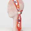 Pink & Orange Floral Pearl Fabric Headband