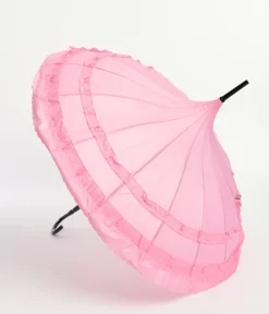 Pink Frilled Pagoda Umbrella