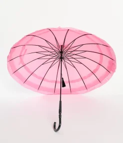 Pink Frilled Pagoda Umbrella