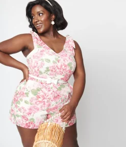 Plus Size Ivory Floral Truth Be Told Romper