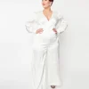 Plus Size Ivory Satin Marina Jumpsuit