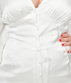 Plus Size Ivory Satin Marina Jumpsuit
