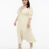 Plus Size 1930s Cream & White Lace Midi Dress